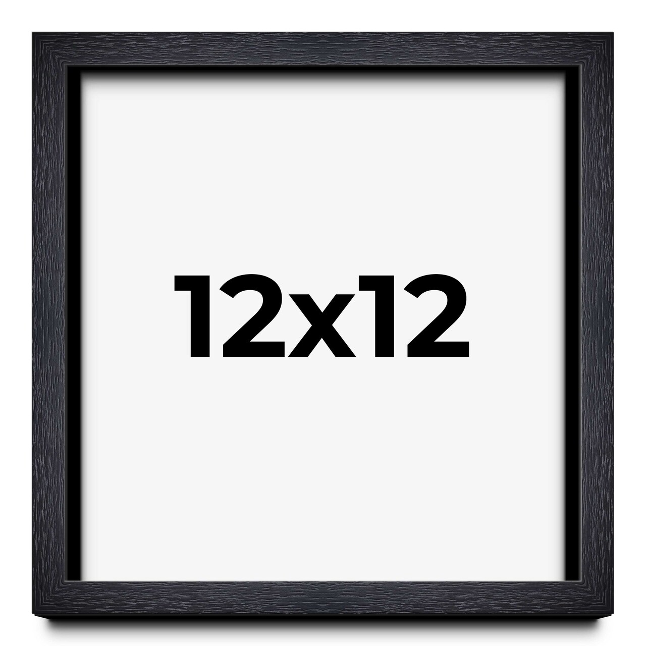 Square Shadow Box 1" Depth Black Picture Frame - UV Acrylic, Backing, Hanging Hardware